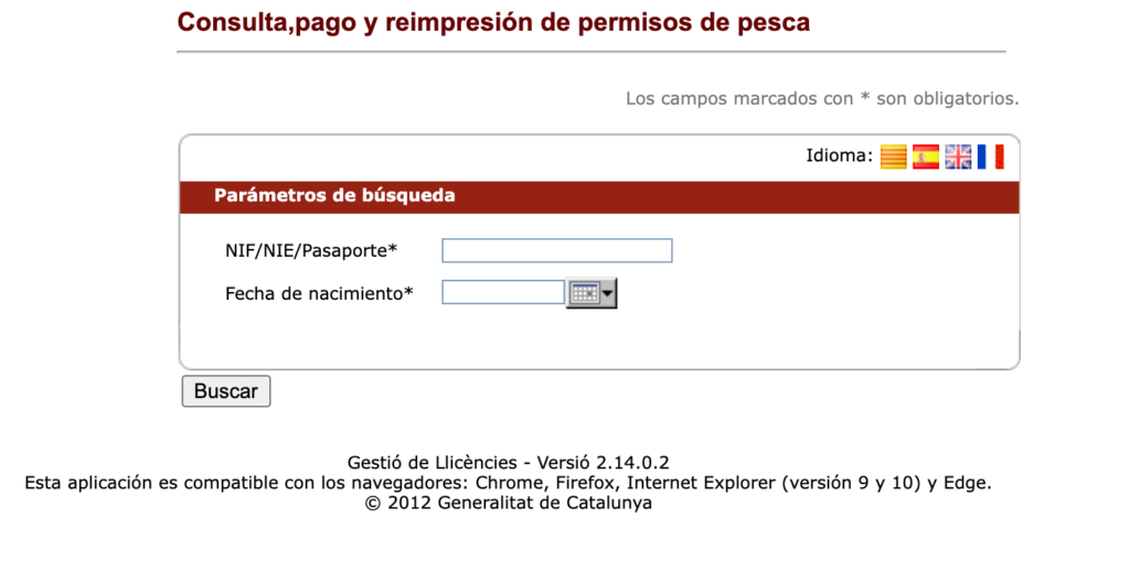 Duplicado Licencia pesca online Cataluña 2