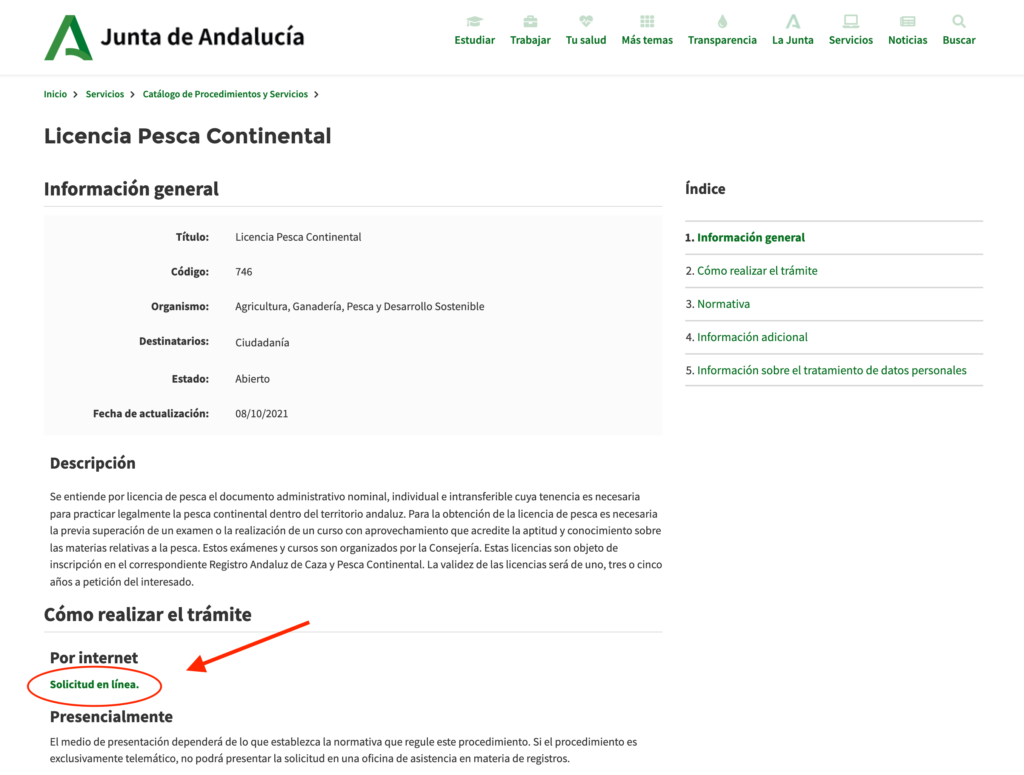 Licencia de Pesca Continental Andalucia- 1