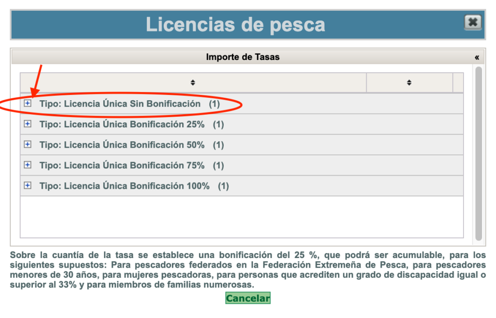 Licencia de pesca Extremadura - 2