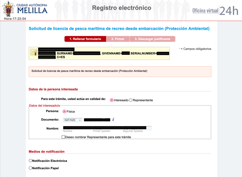 Licencia pesca maritima online Melilla 4