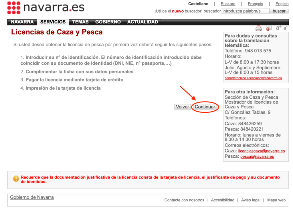 Licencia pesca online Navarra 3